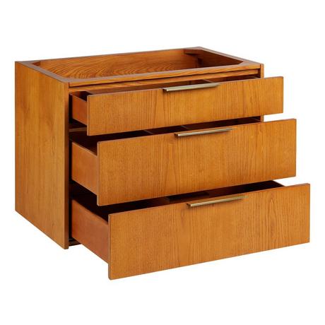 30" Dita Wall-Mount Vanity - Honey Oak - Vanity Cabinet Only