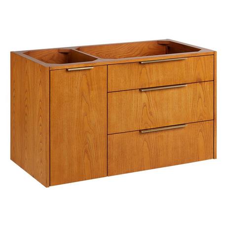 36" Dita Wall-Mount Vanity - Honey Oak - Vanity Cabinet Only