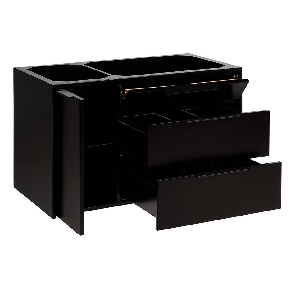 36" Dita Wall-Mount Vanity with Right Offset Rectangular Undermount Sink - Black, , large image number 2