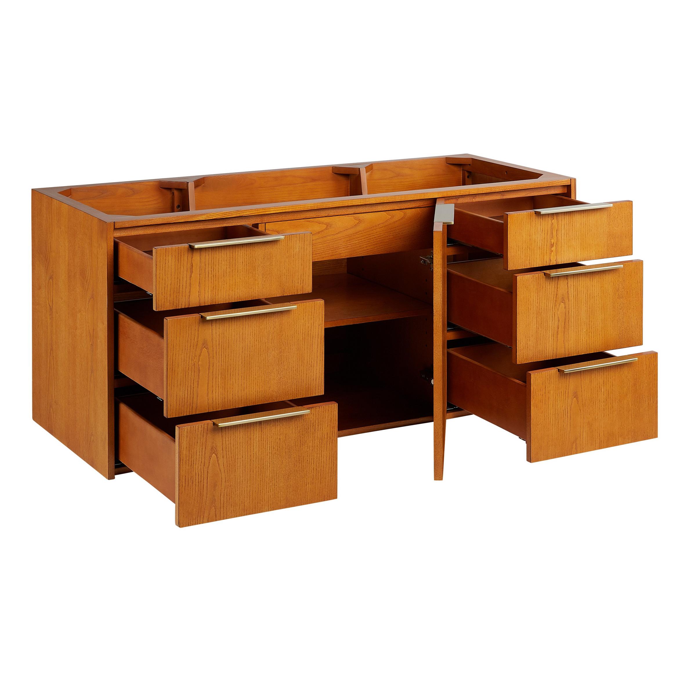 48" Dita WallMount Vanity with Rect Undermount Sink Honey Oak