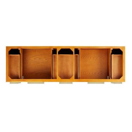 72" Dita Wall-Mount Double Vanity with Undermount Sinks - Honey Oak