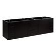 72" Dita Wall-Mount Double Vanity with Undermount Sinks - Black, , large image number 2