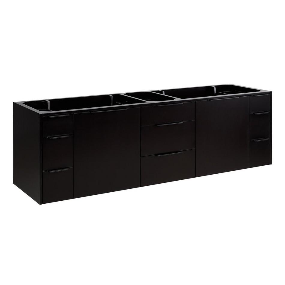 72" Dita Wall-Mount Double Vanity - Black - Vanity Cabinet Only, , large image number 0