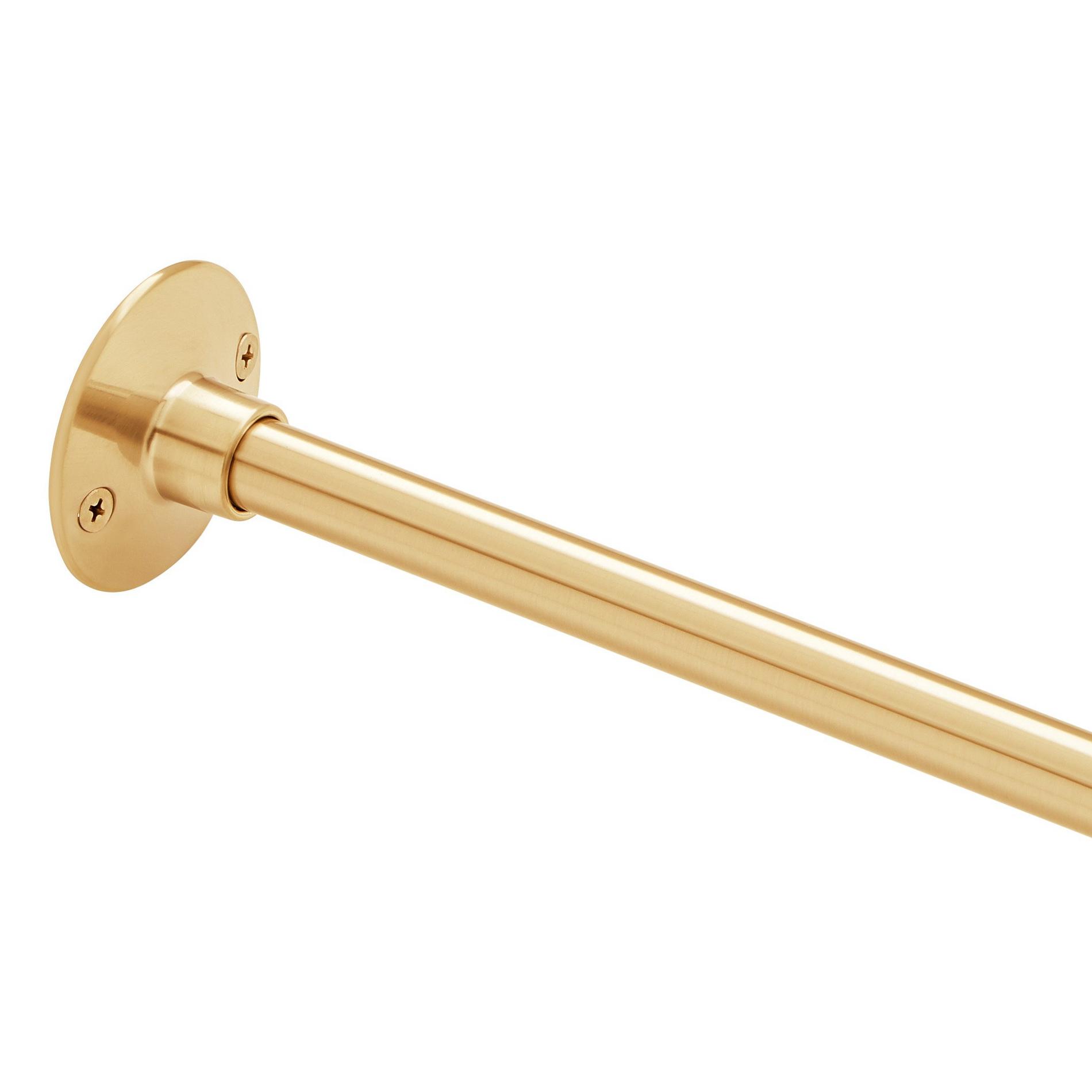 30" X 60" Oval Brass Shower Ring and Ceiling Supports Brushed Gold