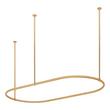 30" X 60" Oval Brass Shower Ring and Ceiling Supports - Brushed Gold, , large image number 1