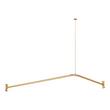 30" x 60" Corner Brass Shower Rod and Ceiling Support - Brushed Gold, , large image number 1