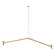 48" x 48" Corner Brass Shower Rod and Ceiling Support - Brushed Gold, , large image number 1