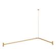 72" x 36" Corner Brass Shower Rod and Ceiling Support - Brushed Gold, , large image number 1