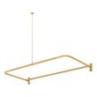 60" X 27" D-Shaped Solid Brass Shower Ring and Ceiling Support - Brushed Gold, , large image number 1