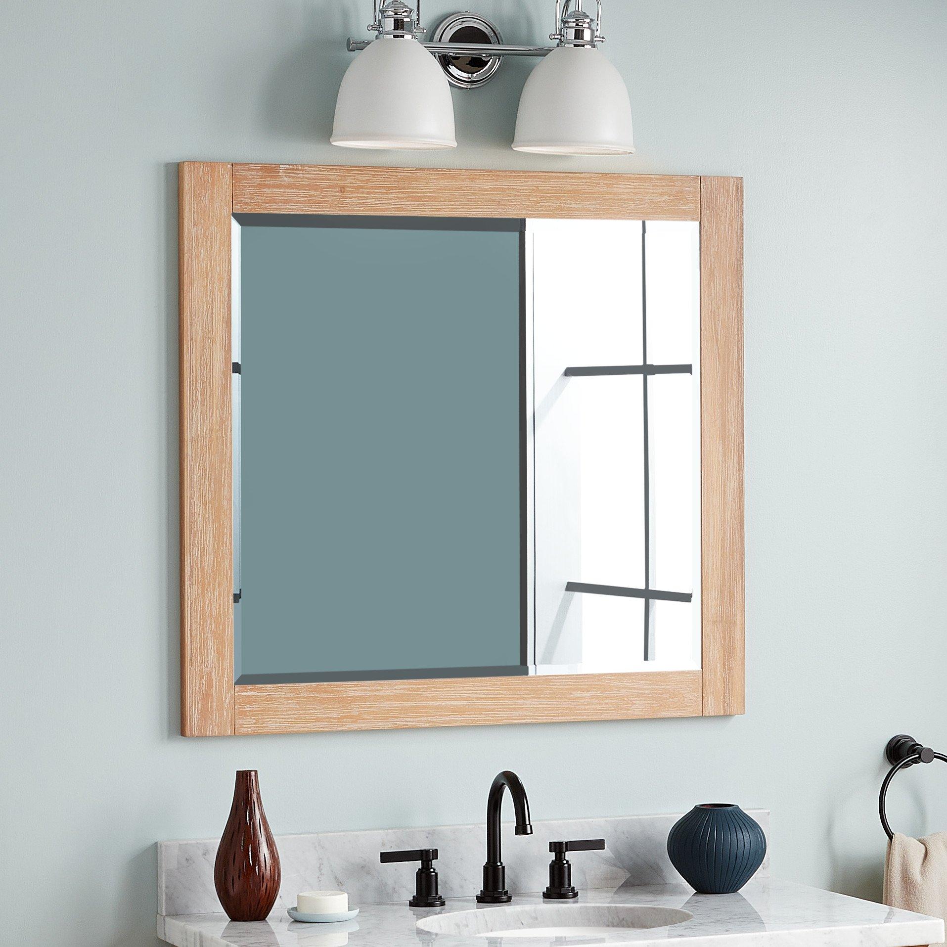 Large real oak Vanity high quality mirror