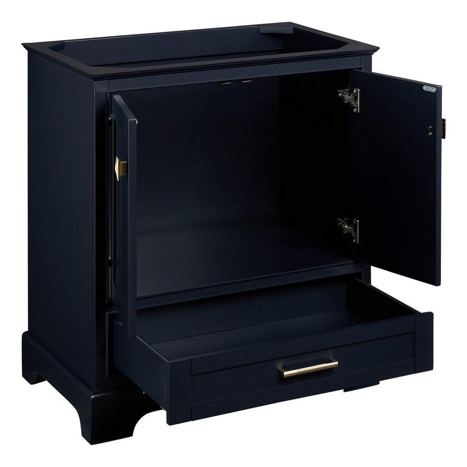 30" Quen Vanity With Rect Undermount Sink - Midnight Navy Blue - Arctic White Quartz No Faucet Holes, , large image number 3