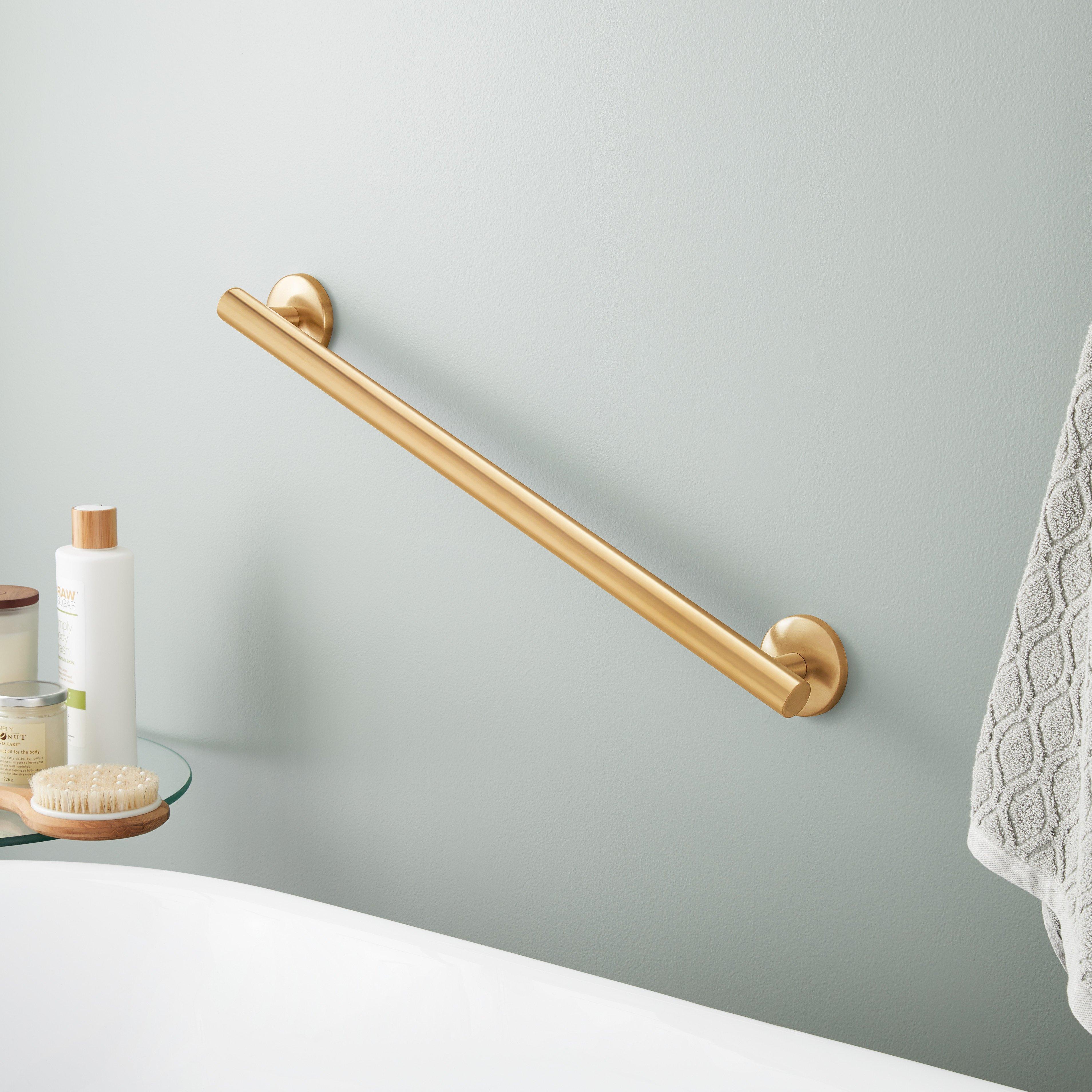 24 Contemporary Grab Bar Brushed Gold Signature Hardware   482907 Contemporary Grab Bar BG 24 Beauty10 