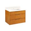 30" Dita Wall-Mount Vanity with Rect Undermount Sink - Honey Oak - Arctic White Quartz 1 Faucet Hole, , large image number 0