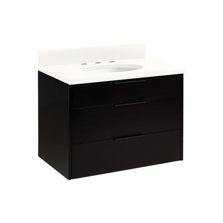 30" Dita Wall-Mount Vanity with Undermount Sink - Black