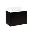30" Dita Wall-Mount Vanity with Rect Undermount Sink - Black - Feathered White Quartz Widespread, , large image number 0