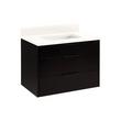 30" Dita Wall-Mount Vanity with Rect Undermount Sink - Black - Arctic White Quartz No Faucet Holes, , large image number 0