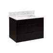 30" Dita Wall-Mount Vanity with Rectangular Undermount Sink - Black - Carrara Marble No Faucet Holes, , large image number 0