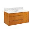 42" Dita Wall-Mount Vanity with Left Offset Rect Undermount Sink-Honey Oak-Carrara Marble Widespread, , large image number 0