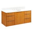 48" Dita Wall-Mount Vanity with Undermount Sink - Honey Oak - Feathered White Quartz Widespread, , large image number 0