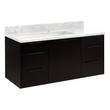 48" Dita Wall-Mount Vanity with Rect Undermount Sink - Black - Carrara Marble Single Faucet Hole, , large image number 0