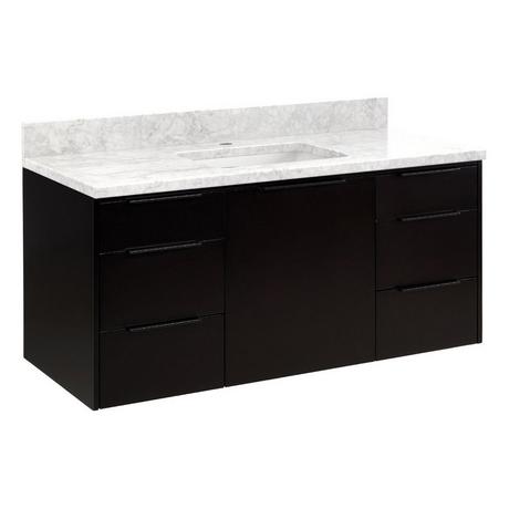48" Dita Wall-Mount Vanity with Rectangular Undermount Sink - Black