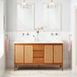 60" Simien Teak Double Vanity with Undermount Sinks - Teak, , large image number 1