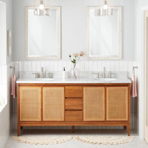 72" Simien Teak Double Vanity with Undermount Sinks