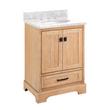 24" Quen Vanity With Undermount Sink - Driftwood Brown - Carrara Marble Widespread, , large image number 1