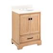 24" Quen Vanity With Undermount Sink - Driftwood Brown - Arctic White Quartz Widespread, , large image number 0