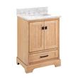 24" Quen Vanity With Rectangular Undermount Sink - Driftwood Brown - Carrara Marble Widespread, , large image number 1
