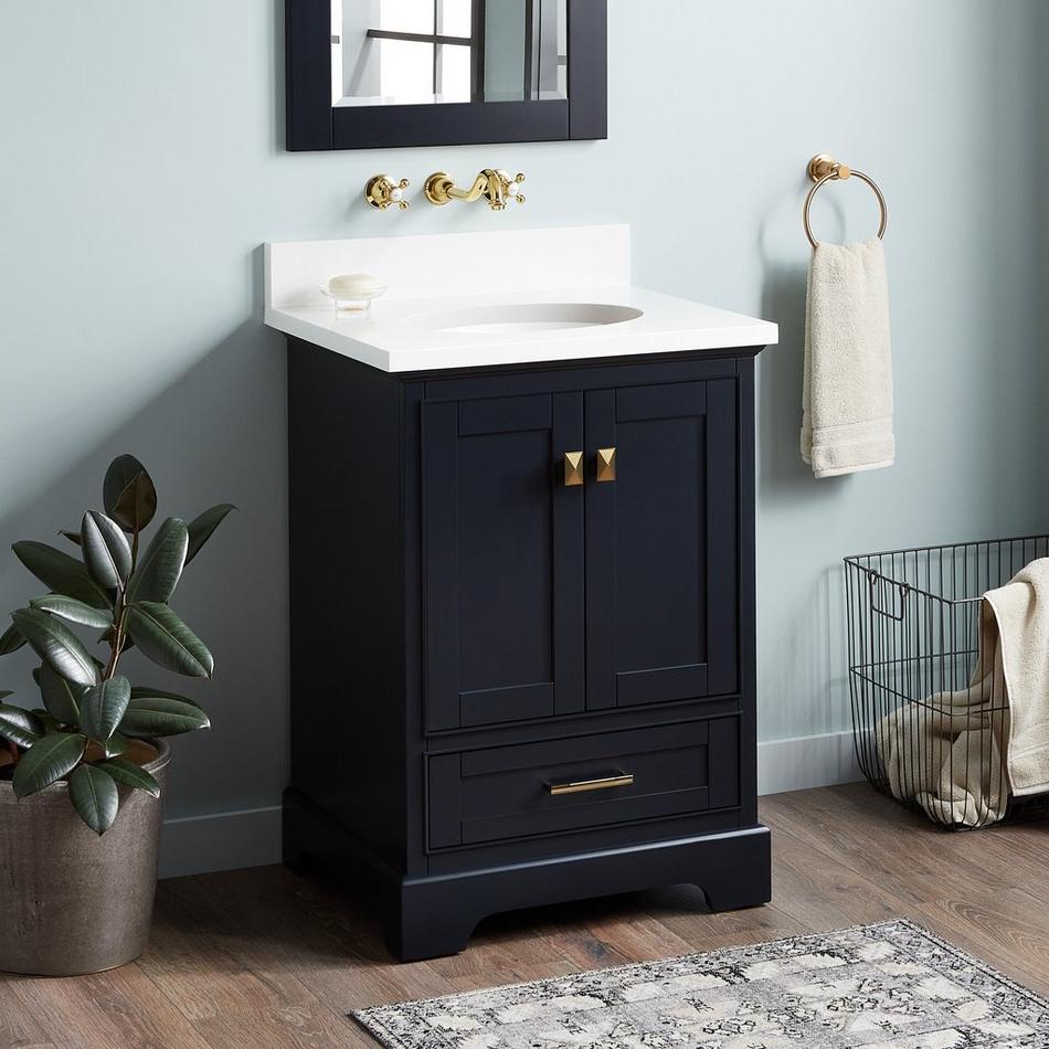 24" Quen Vanity With Undermount Sink - Midnight Navy Blue, , large image number 1
