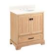 30" Quen Vanity With Undermount Sink - Driftwood Brown - Arctic White Quartz Widespread, , large image number 0
