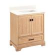 30" Quen Vanity With Rectangular Undermount Sink-Driftwood Brown-Arctic White Quartz No Faucet Holes, , large image number 1