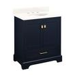 30" Quen Vanity With Undermount Sink - Midnight Navy Blue - Arctic White Quartz Widespread, , large image number 0