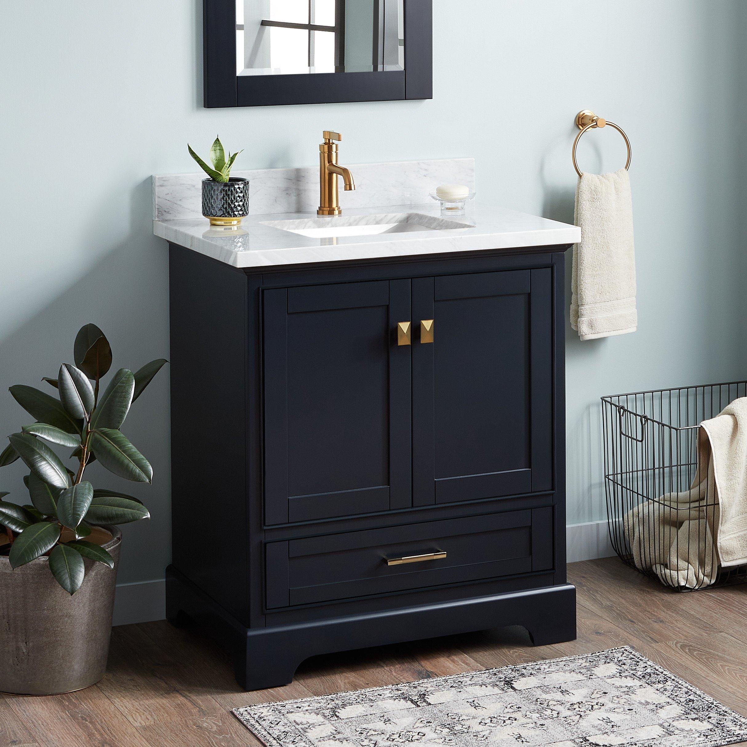 30 inch store navy bathroom vanity