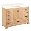 48" Quen Vanity With Rectangular Undermount Sink-Driftwood Brown-Arctic White Quartz No Faucet Holes, , large image number 1