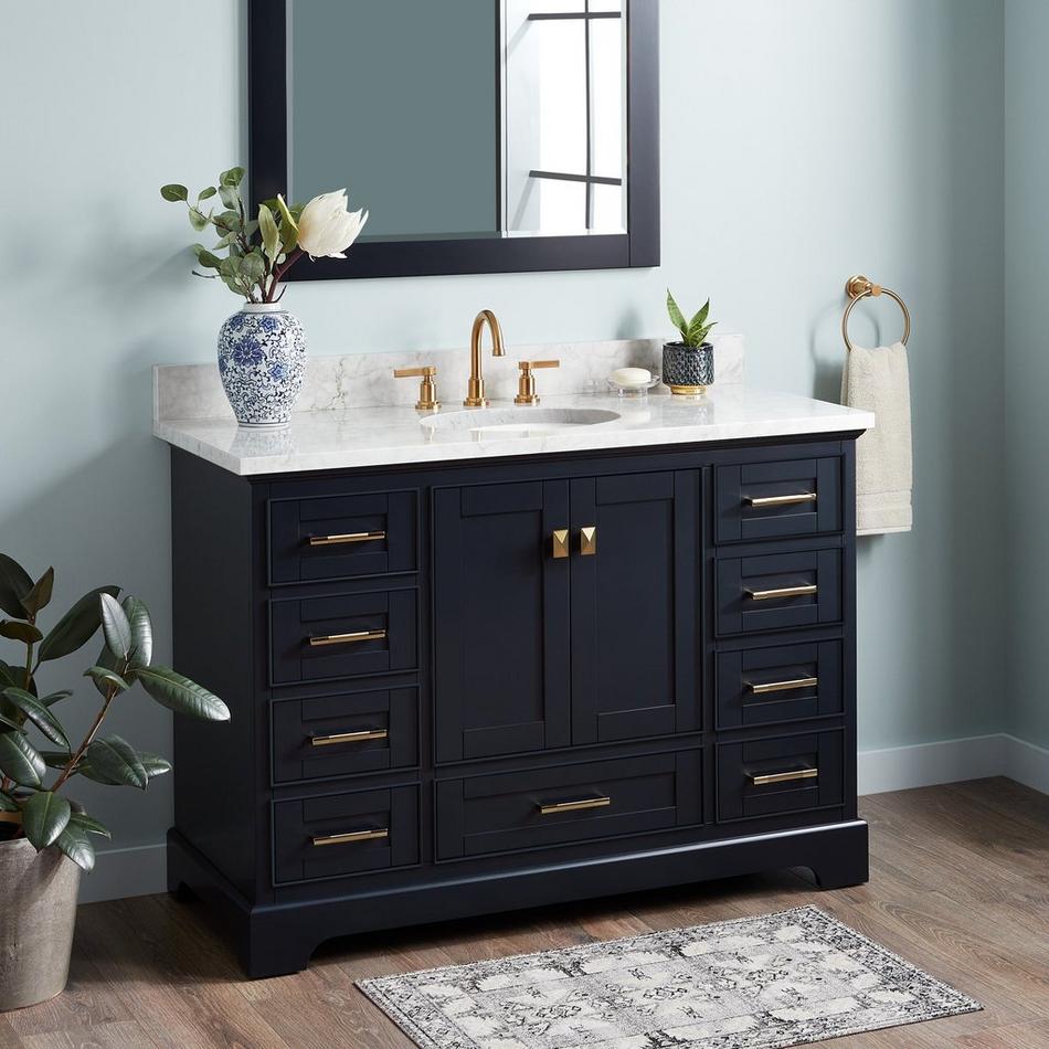 48" Quen Vanity With Undermount Sink - Midnight Navy Blue, , large image number 0