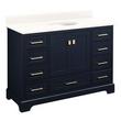 48" Quen Vanity With Undermount Sink - Midnight Navy Blue - Arctic White Quartz No Faucet Holes, , large image number 1