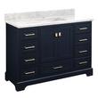 48" Quen Vanity With Rectangular Undermount Sink - Midnight Navy Blue - Carrara Marble Single Hole, , large image number 1