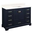 48" Quen Vanity With Rect Undermount Sink - Midnight Navy Blue - Arctic White Quartz No Faucet Holes, , large image number 1