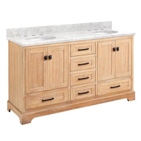 60" Quen Double Vanity With Undermount Sinks - Driftwood Brown