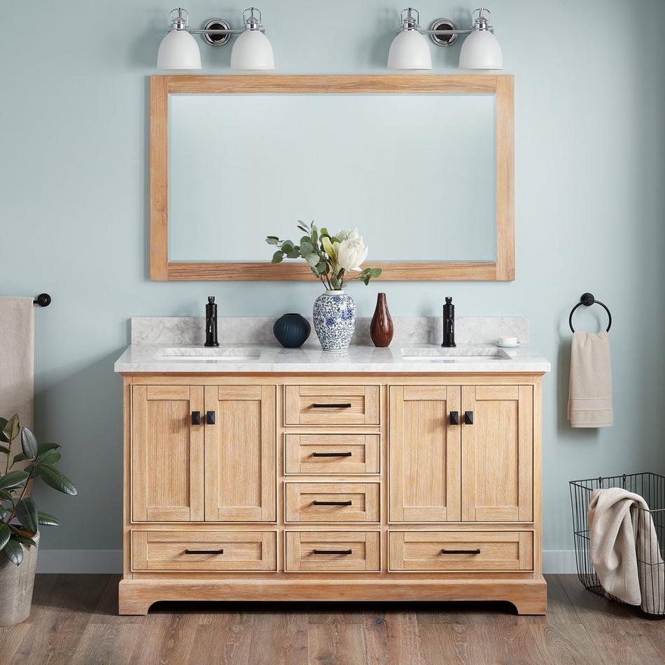 60" Quen Double Vanity With Rectangular Undermount Sinks - Driftwood Brown, , large image number 2