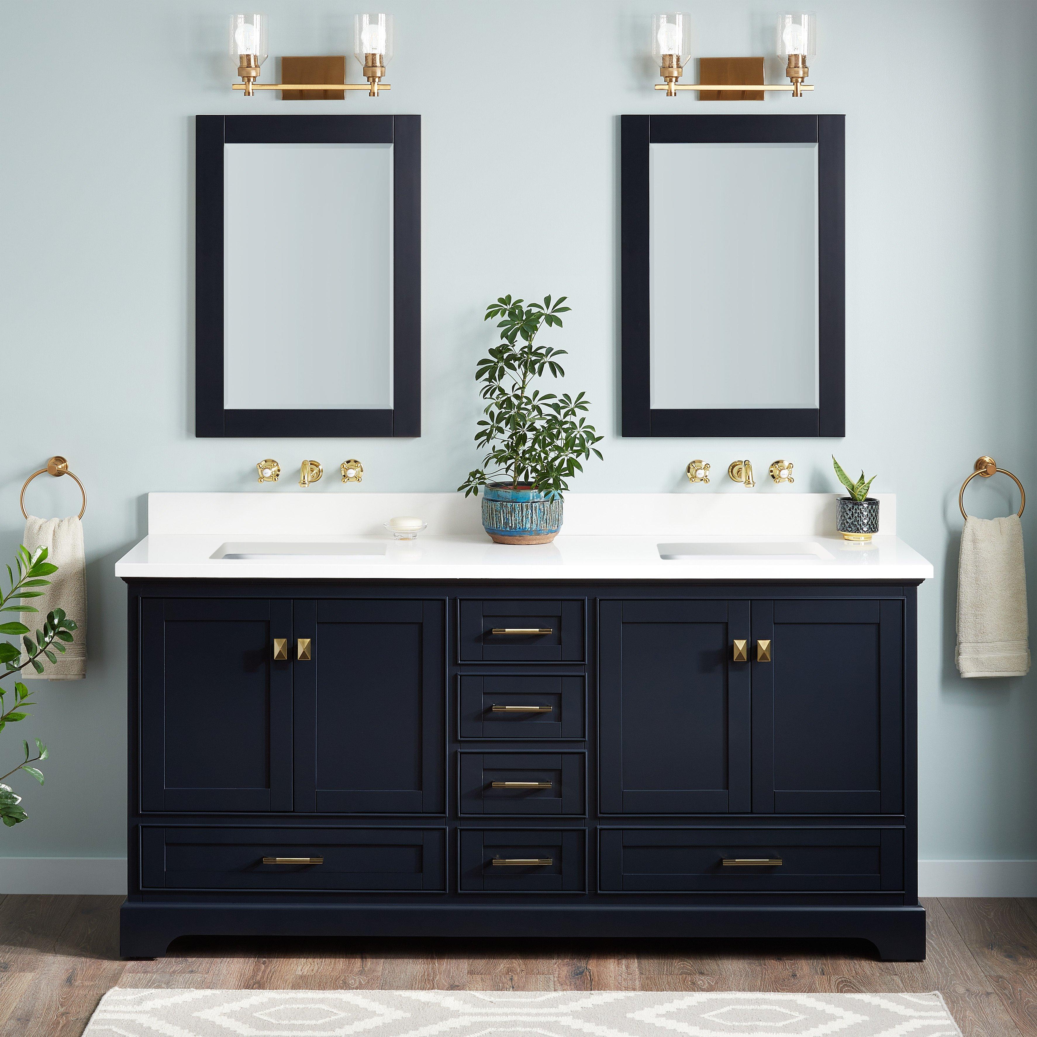 Blue store bathroom vanity