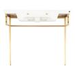 Olney Porcelain Console Sink with Metal Stand - Brushed Gold, , large image number 3