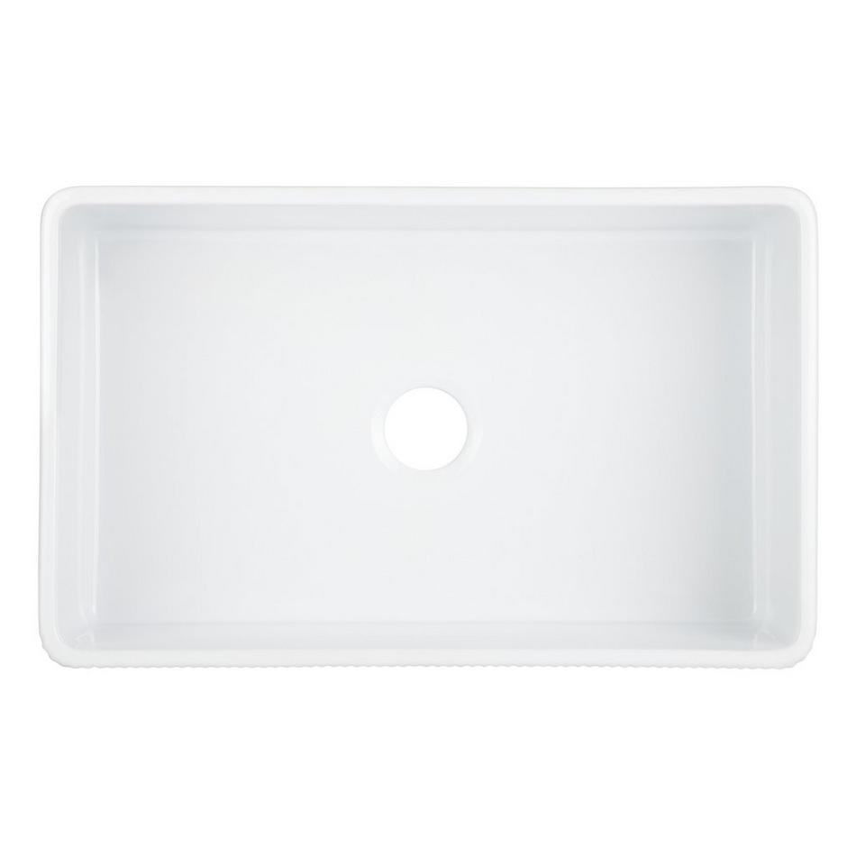 33" Easley Fireclay Farmhouse Sink - Glossy White, , large image number 4