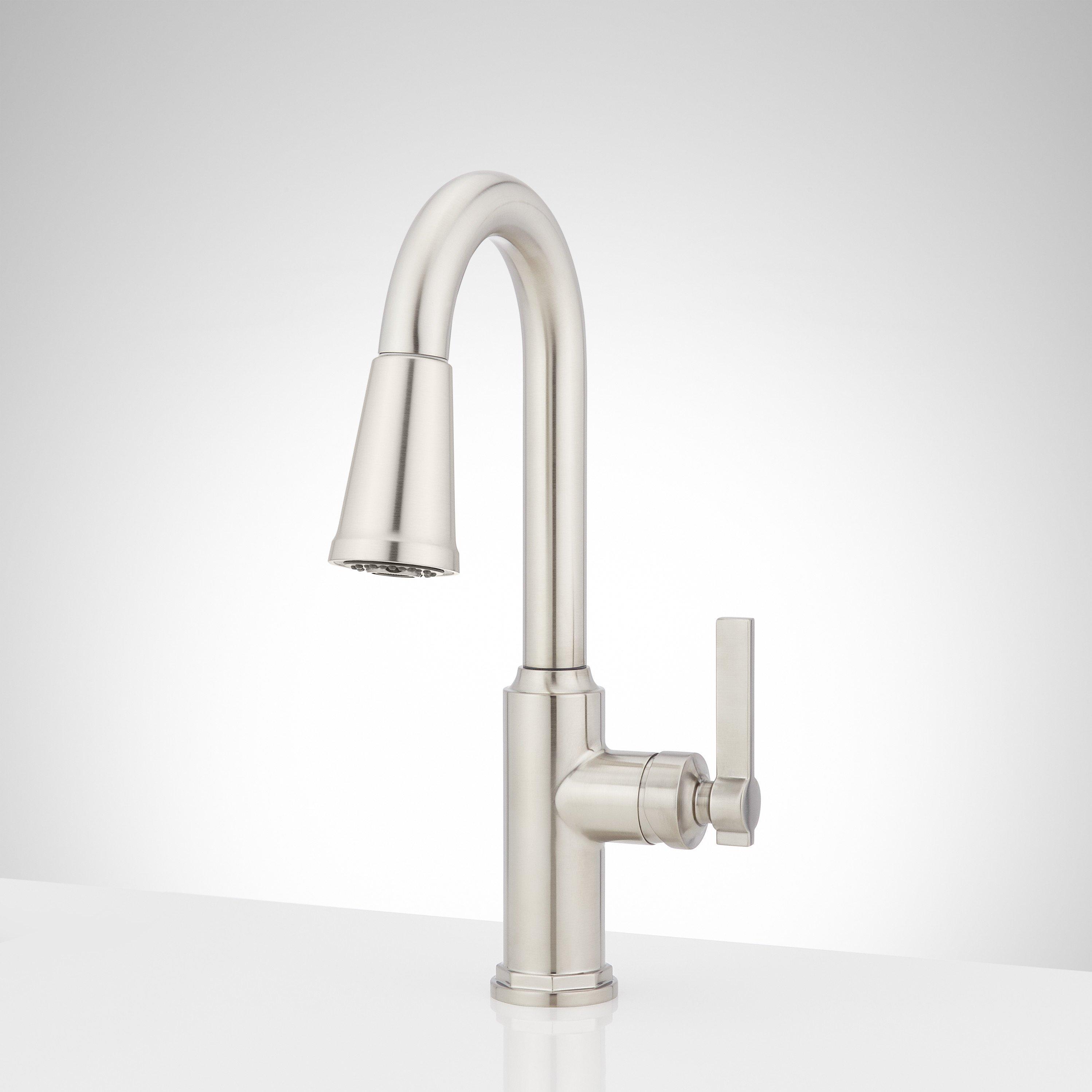 Greyfield Single-Hole Pull-Down Bar Faucet - Stainless Steel ...