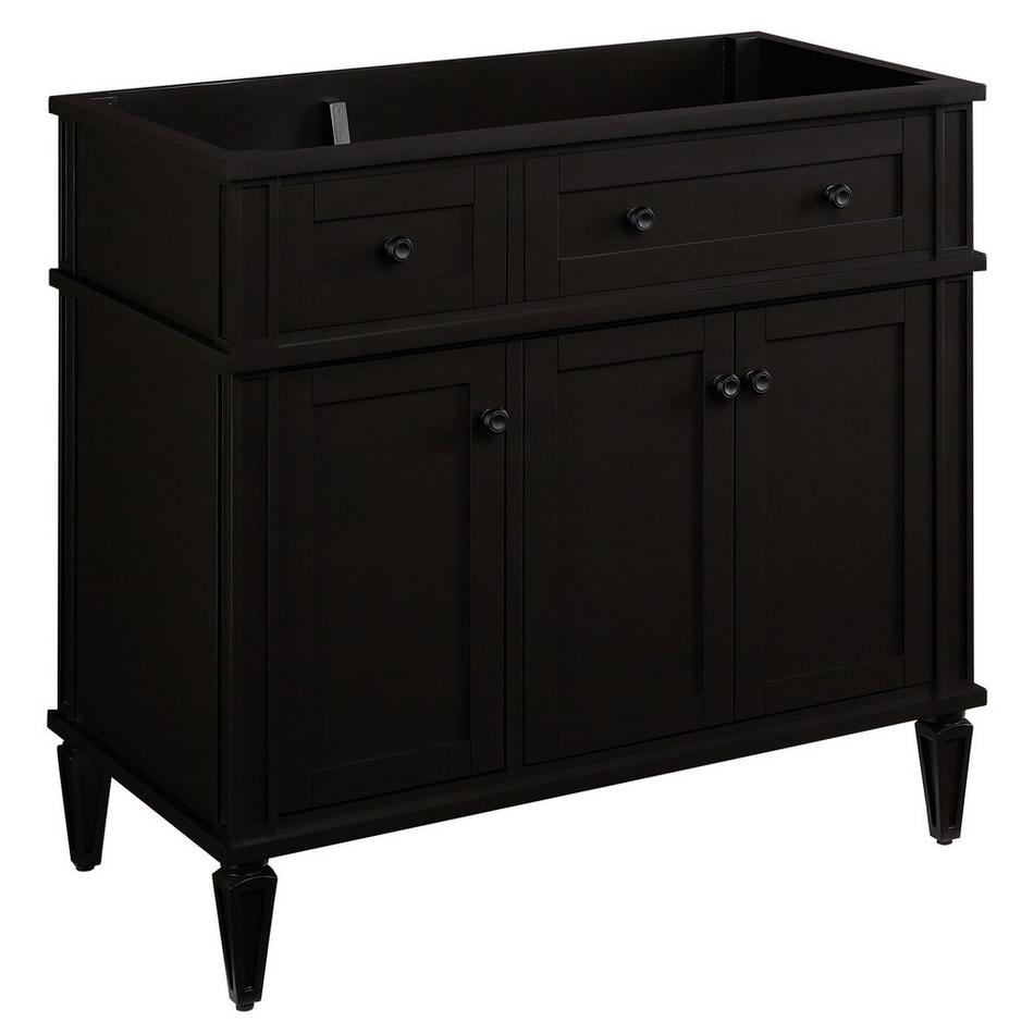 36" Elmdale Vanity for Right Offset Rect Undmnt Sink - Charcoal Black - Carrara 8" - White Sink, , large image number 2
