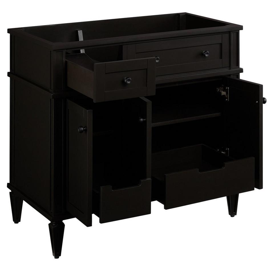 36" Elmdale Vanity for Right Offset Rect Undmnt Sink - Charcoal Black - Carrara 8" - White Sink, , large image number 3