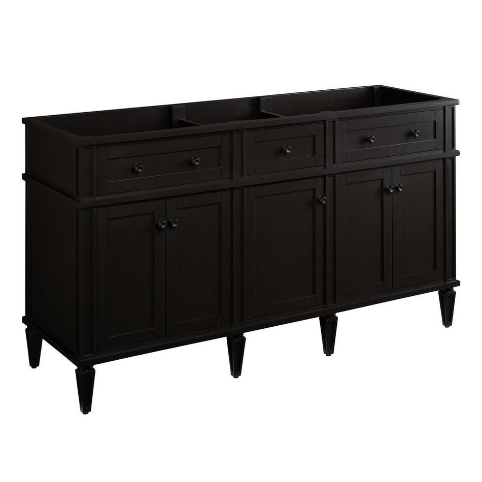 60" Elmdale Double Vanity - Charcoal Black - Vanity Cabinet Only, , large image number 0