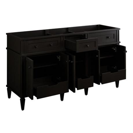 60" Elmdale Double Vanity - Charcoal Black - Vanity Cabinet Only